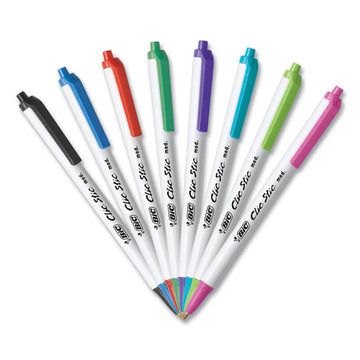 BIC® Clic Stic Ballpoint Pen, Retractable, Medium 1 Mm, Assorted Ink Colors, White Barrel, 18-pack freeshipping - TVN Wholesale